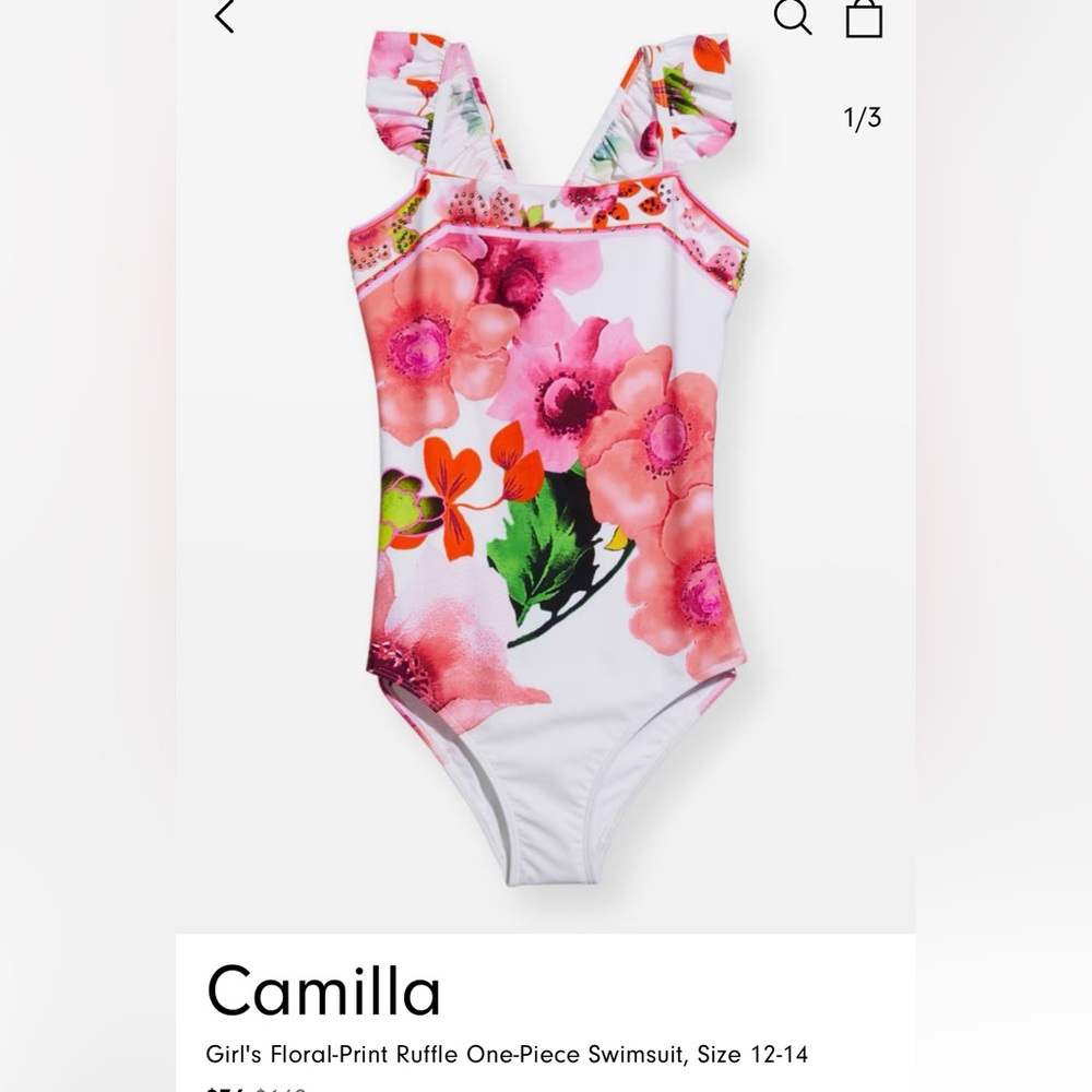 Camilla Pink and Green Floral One-Piece Swimsuit